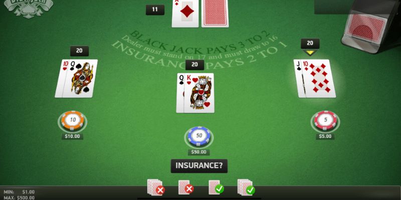 Những lựa chọn trong game Blackjack tại Betvisa